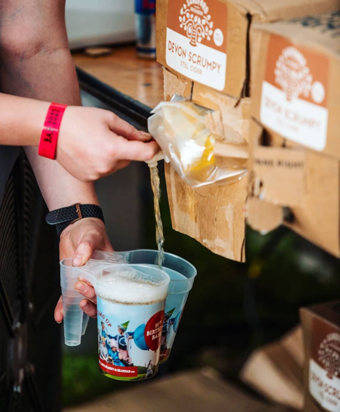 Close up of Stack-Cup handle