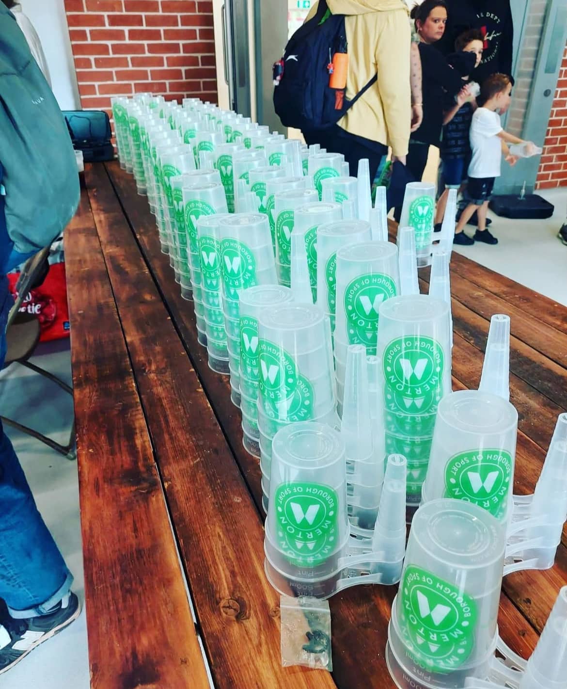 Reusable festival cups stacking