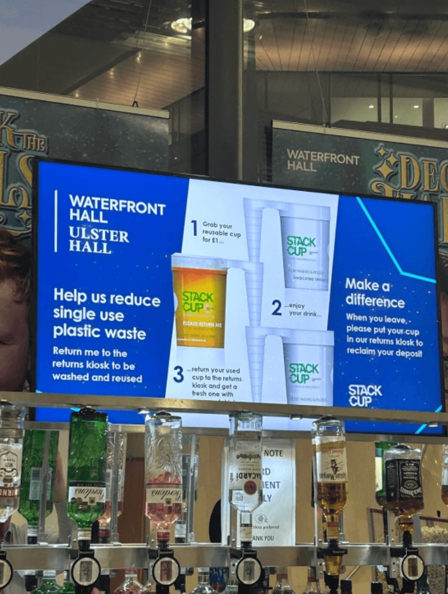 Clean, stackable hire cups ready for use