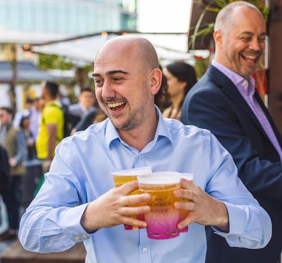 brandedcup branded reusable cups being used at a festival