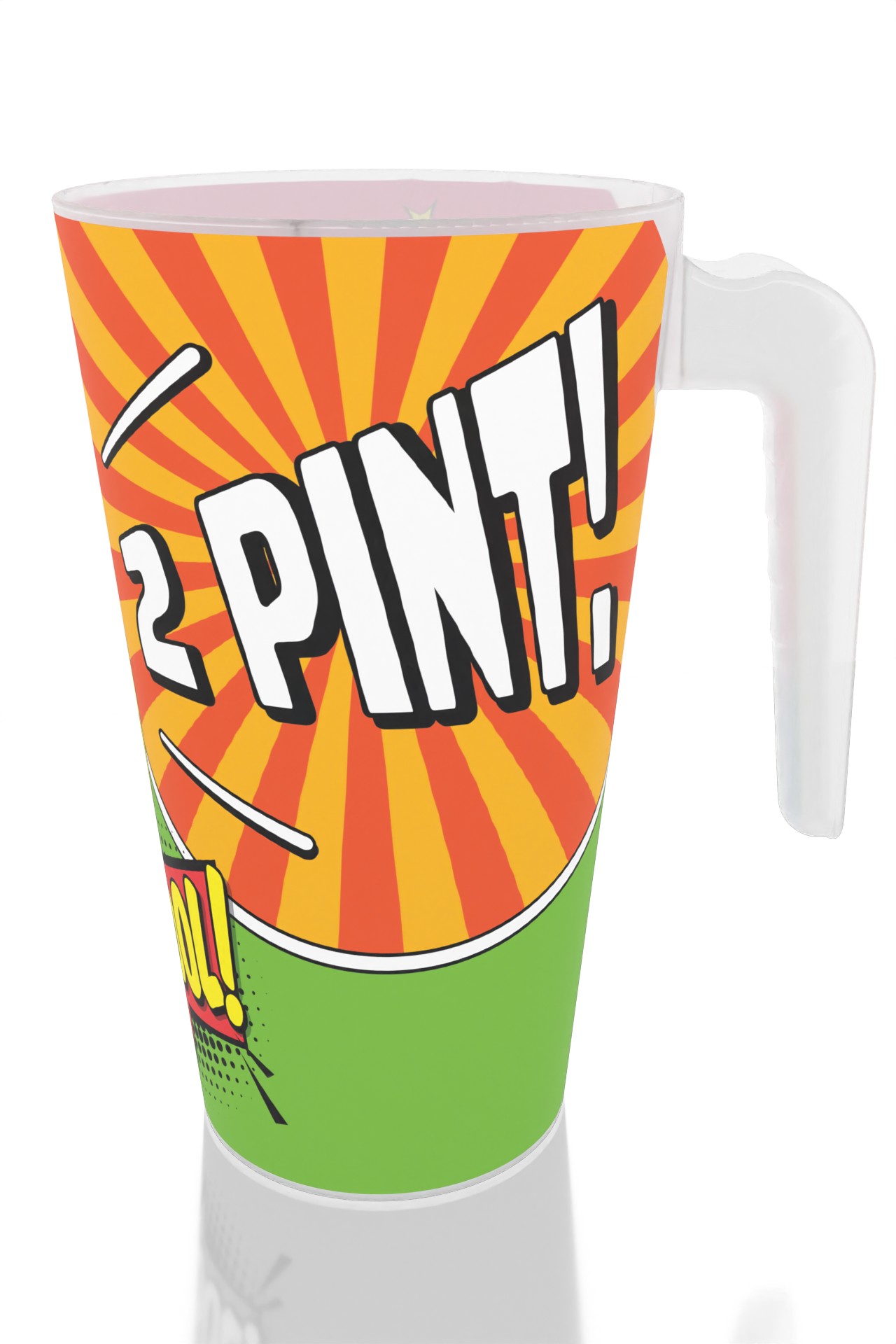 Two pint cup design showing 1136 ml capacity and stackable handle